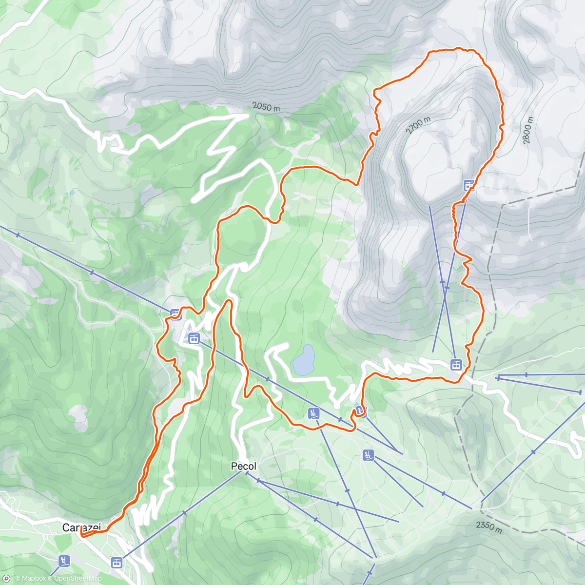 Map of the activity, Dolomyths 4°