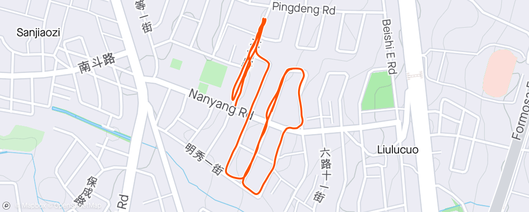 Mapa da atividade, 傍晚跑步