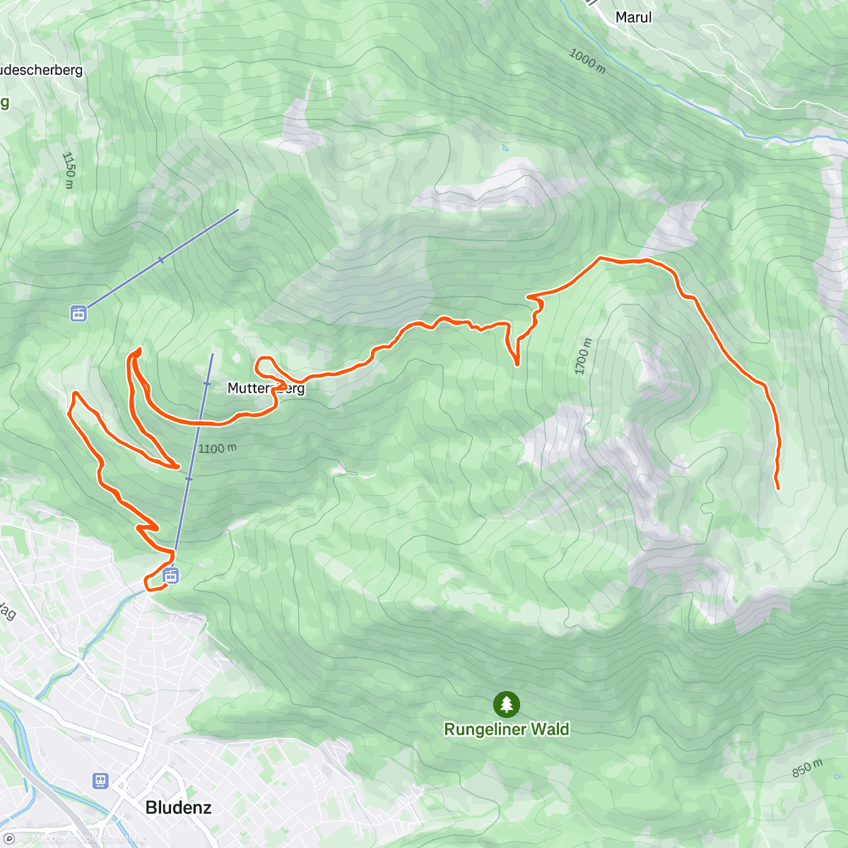 Mapa da atividade, Els Alpe Mountain Bike Ride