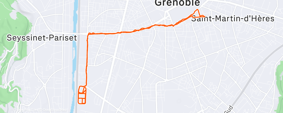 Map of the activity, Evening Run