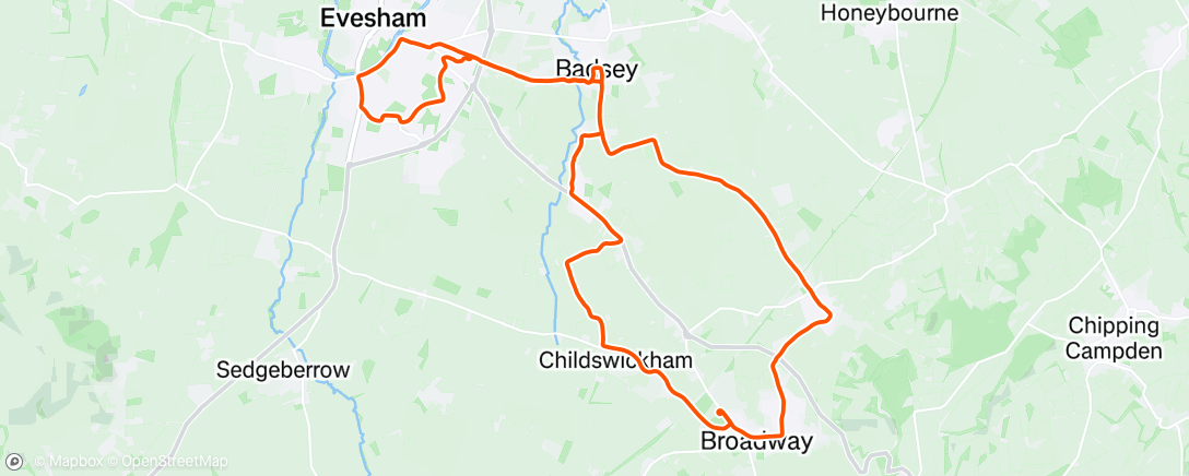 Map of the activity, Afternoon ride