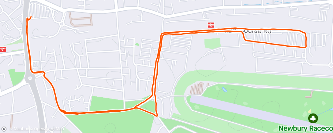 Map of the activity, Walk / run w/ C around town / racecourse