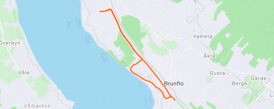 Map of the activity, Afternoon Run