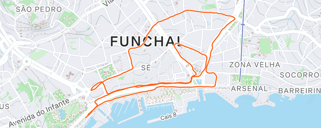 Map of the activity, Voltinha à  cidade ,Aquecimento