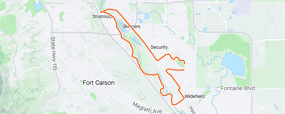 Map of the activity, Windy Morning Ride