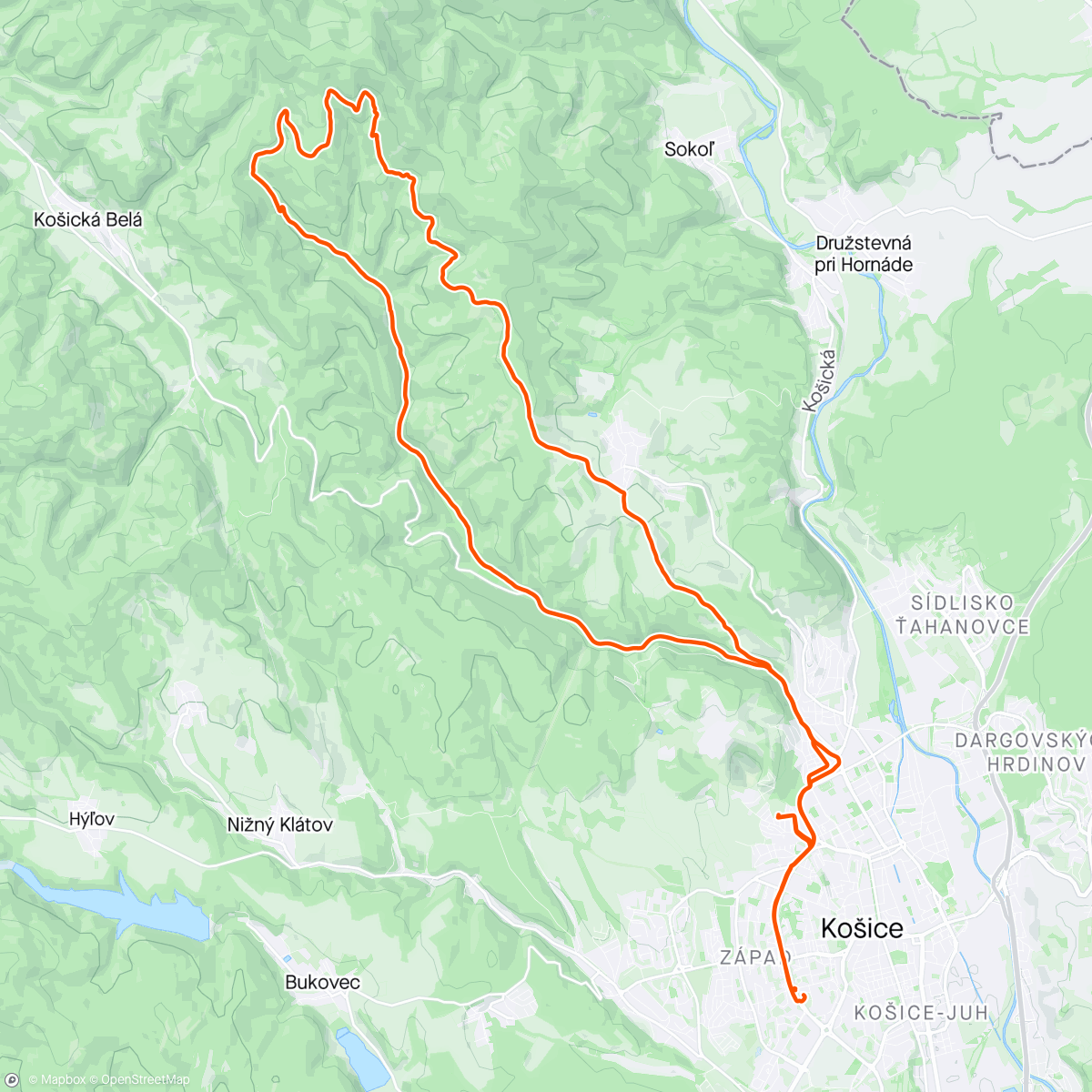 Map of the activity, 4.kolo Bikelson MTB ligy