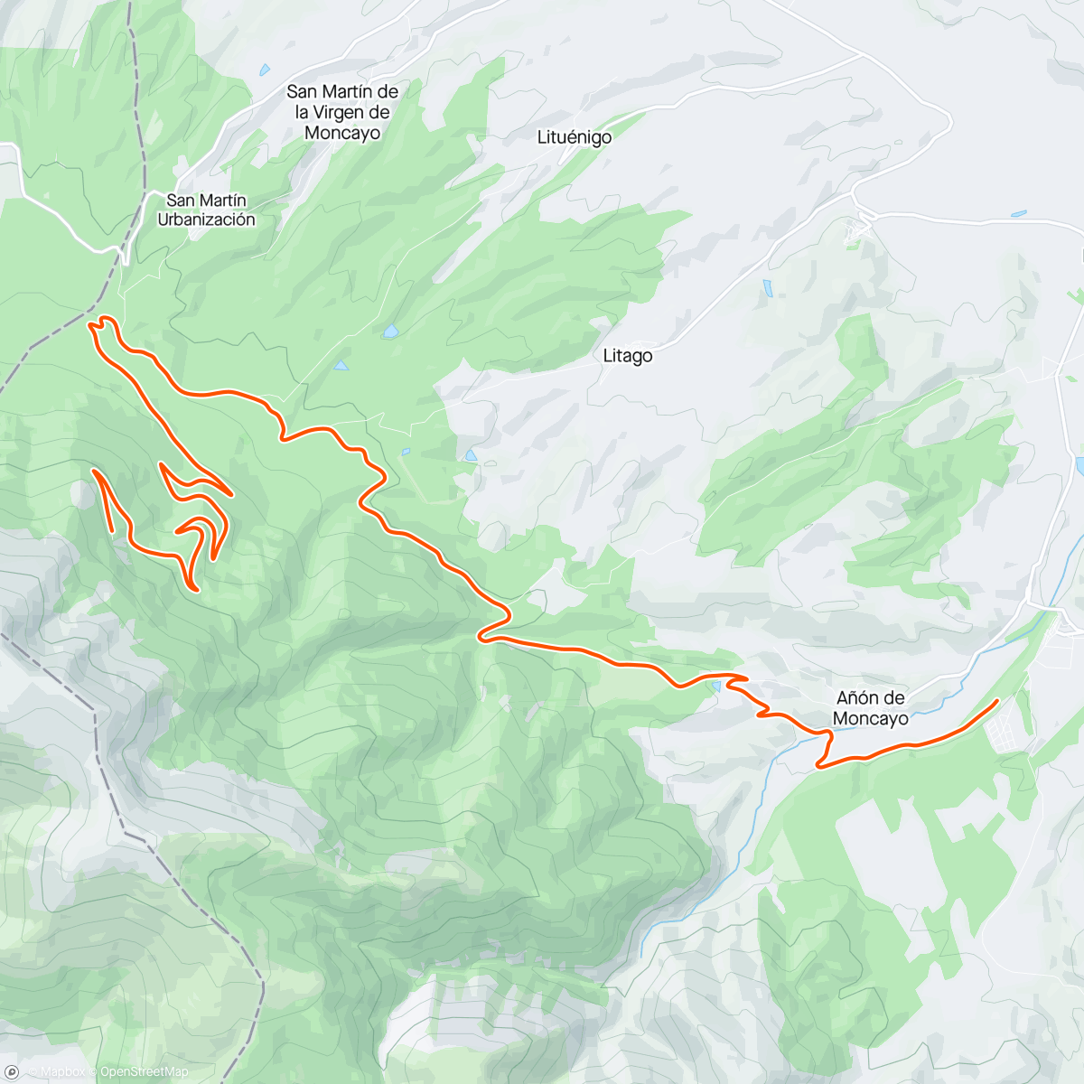 Map of the activity, BKOOL - Descenso Moncayo