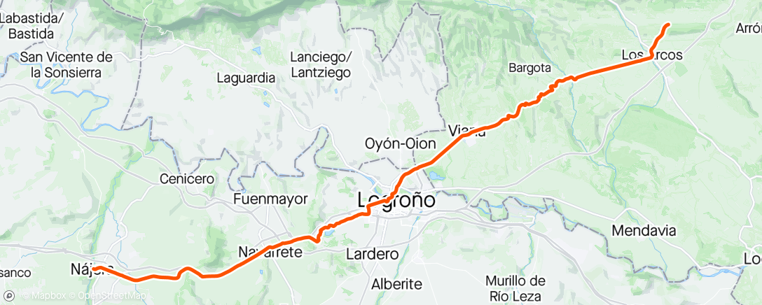 Map of the activity, ETAPA 5: Los Arcos - Nájera (#65KgBike)