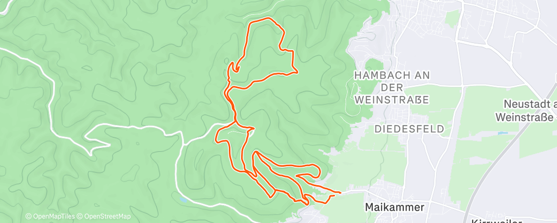 Map of the activity, Mountainbike-Fahrt am Nachmittag