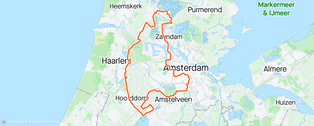 Map of the activity, Zaterdag Middagrit, rondje Schiphol