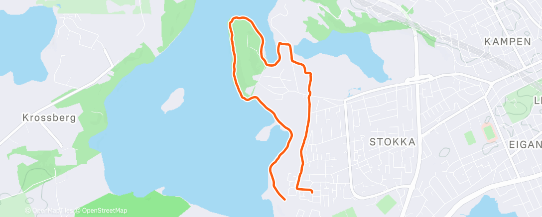 Map of the activity, Evening Trail Run