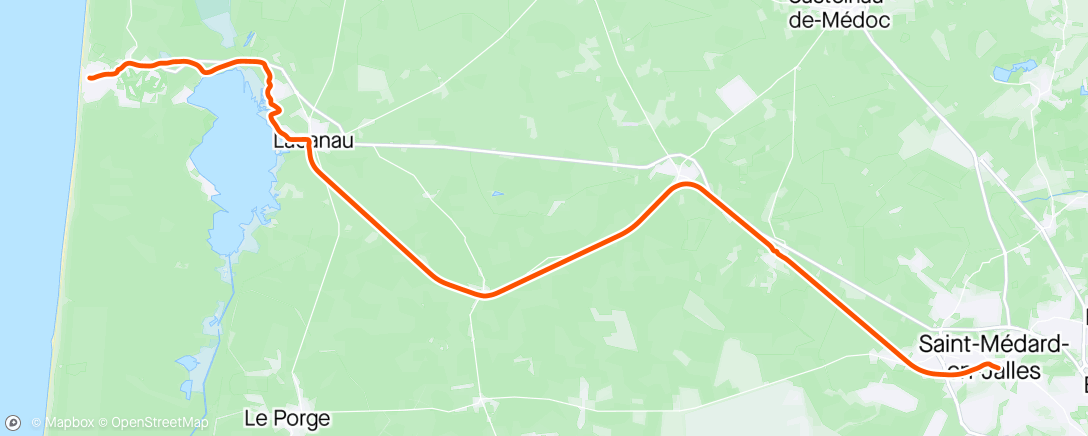 Map of the activity, Lacanau ➡️ Bordeaux