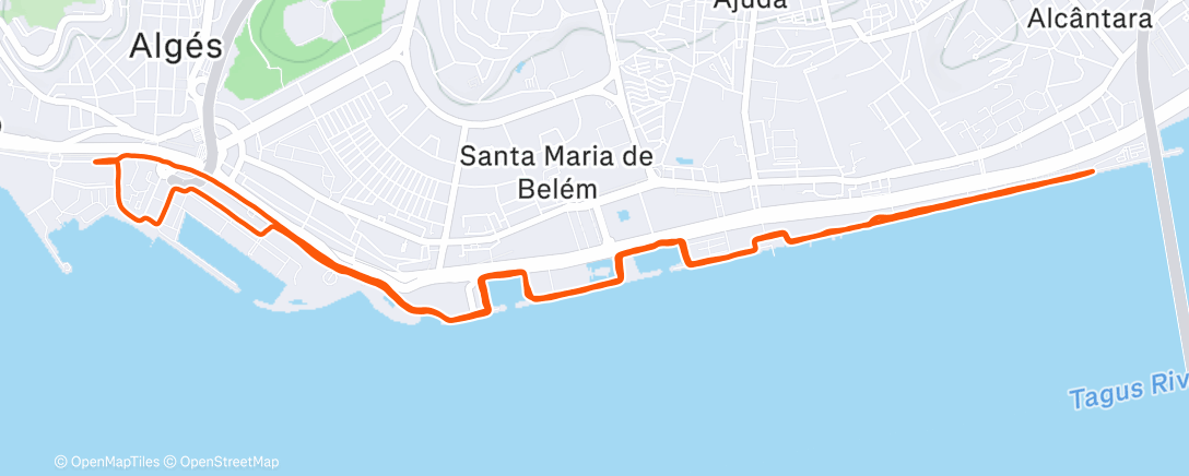 Map of the activity, Passeio marítimo 10 km