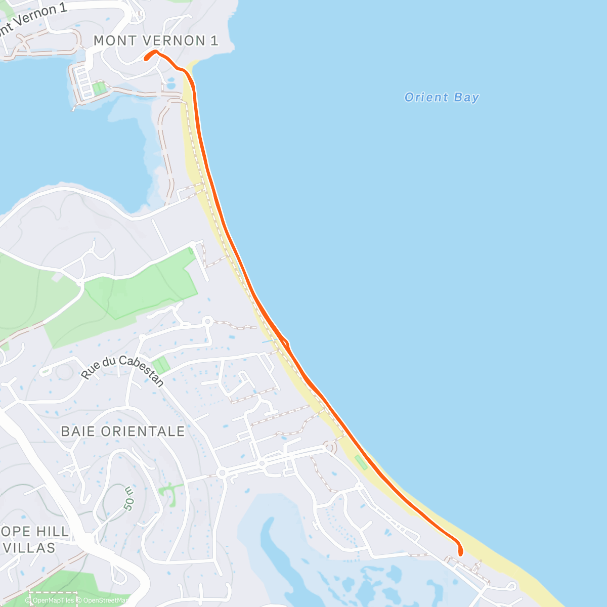 Map of the activity, En mode Tahiti douche au retour 🤣