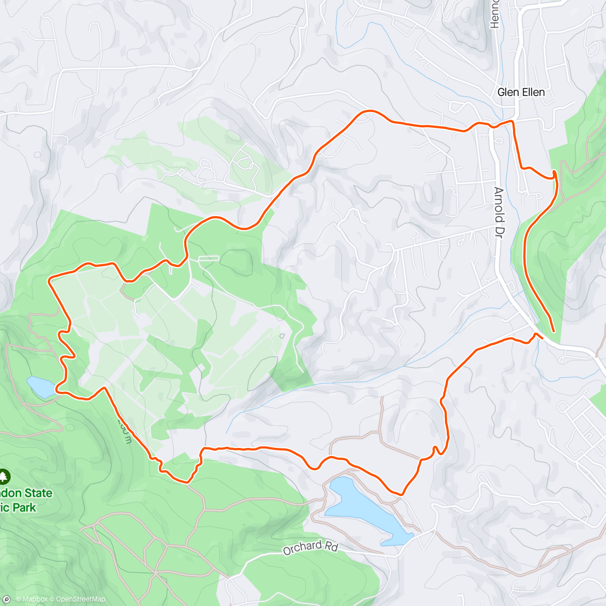 Map of the activity, Jack London Trail Run