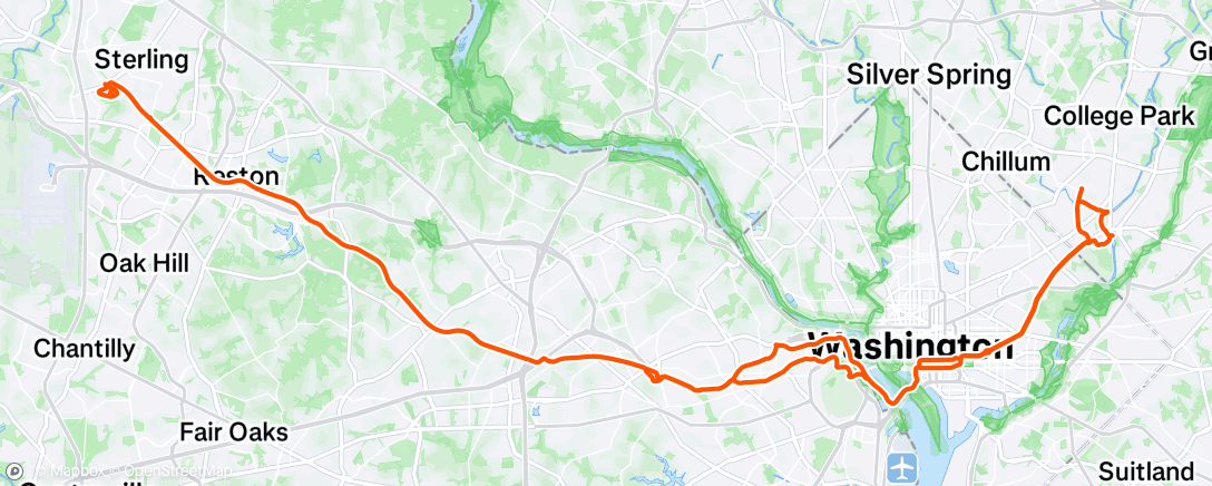 Map of the activity, Lunch Ride