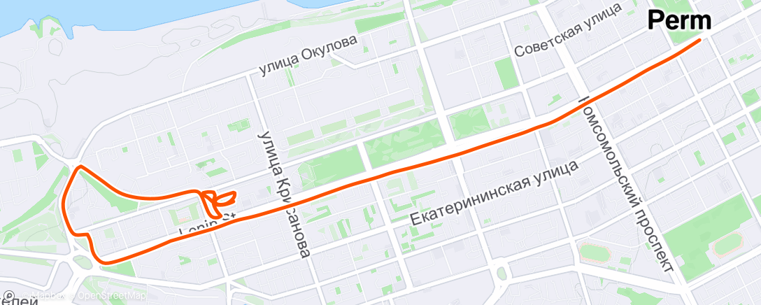 Map of the activity, Evening Run