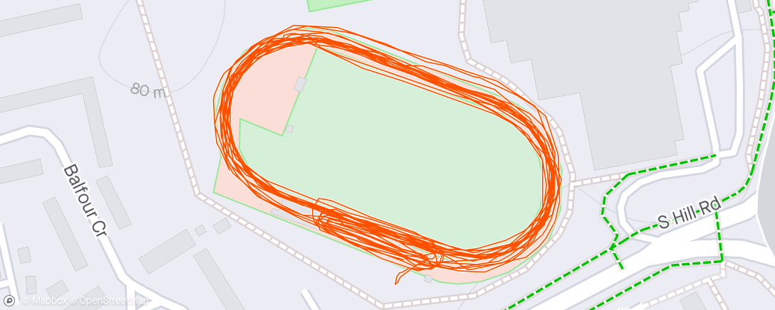 Map of the activity, Wednesday night track