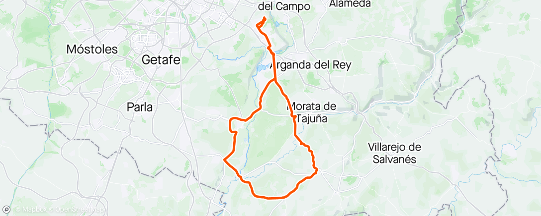 Map of the activity, Rivas-Villaconejos-Rivas