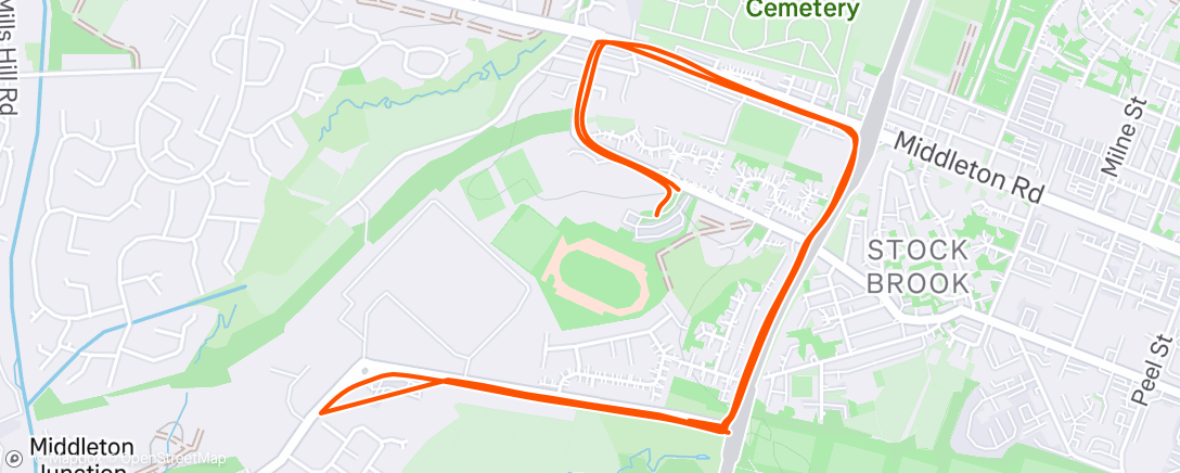 Map of the activity, Evening Run
