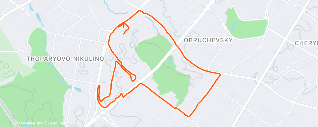 Map of the activity, Evening Run