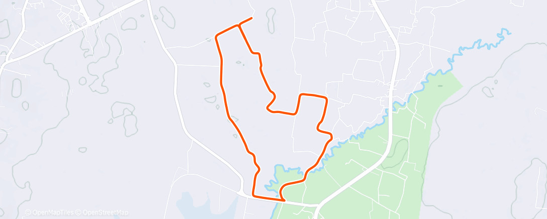 Map of the activity, Afternoon Run