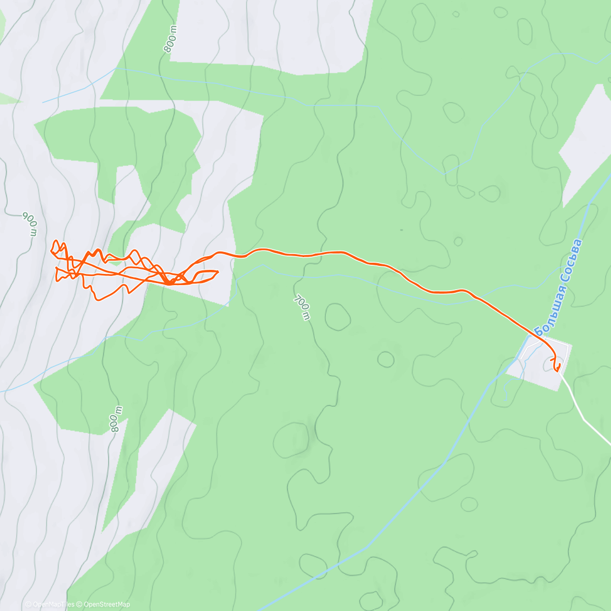 Map of the activity, Внетрассовое катание на лыжах (утро)