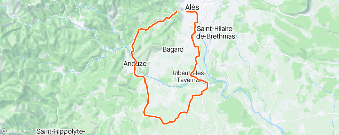 Map of the activity, Autour d'Alès 🚴‍♀️🚴‍♂️