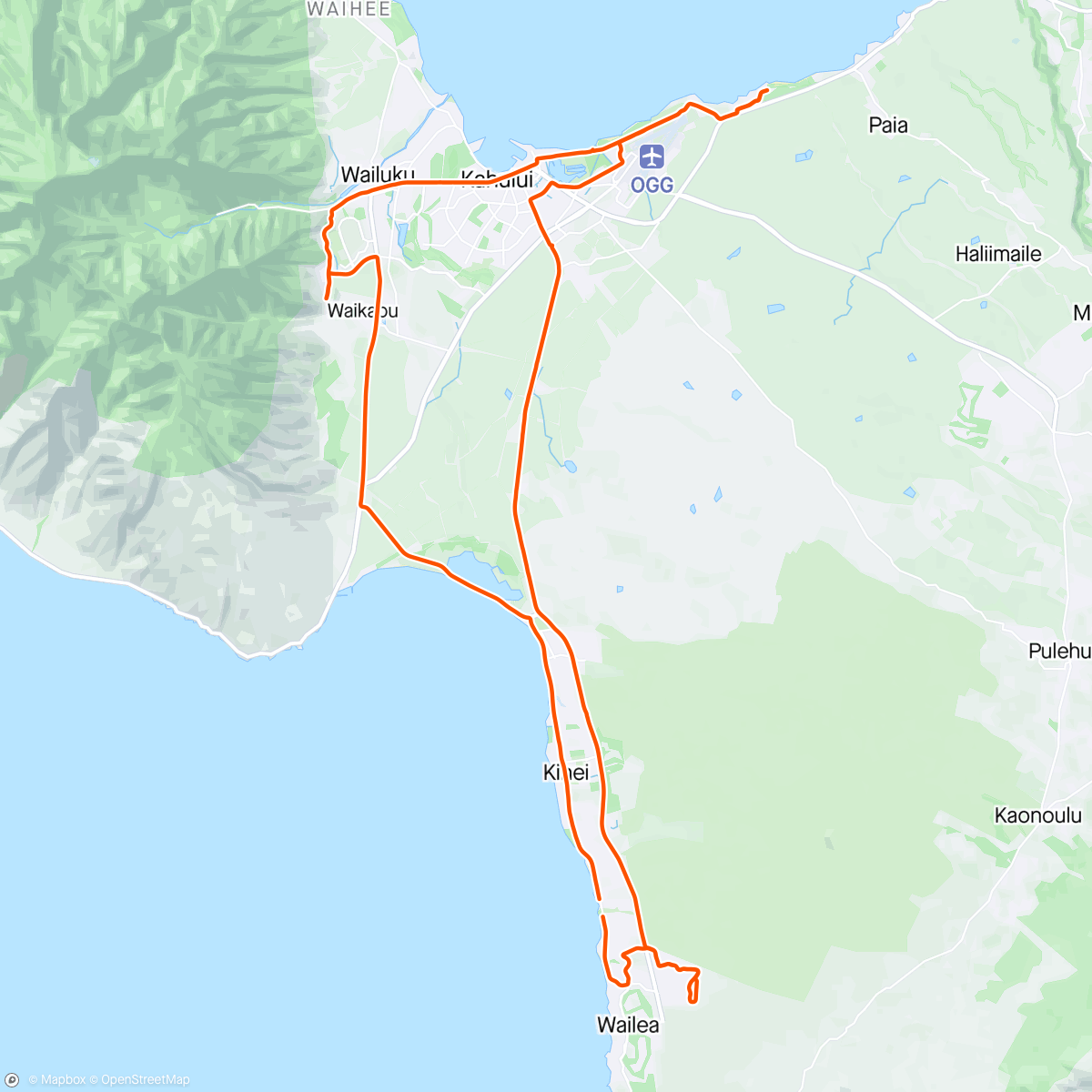 Map of the activity, Maui day 2