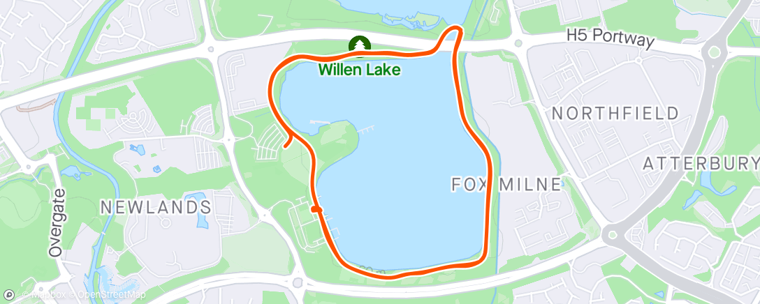 Mappa dell'attività Willen Lake - 3.6mi