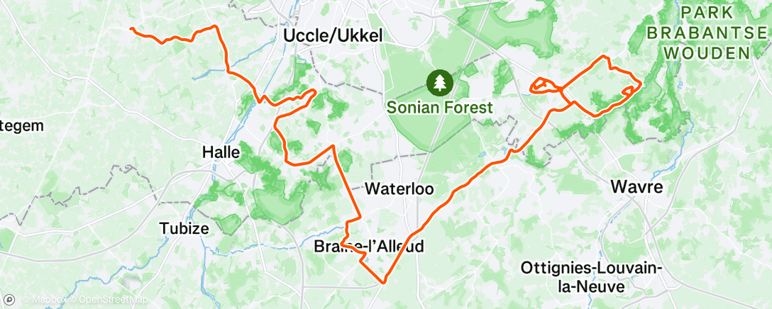 Map of the activity, Sortie vélo le midi