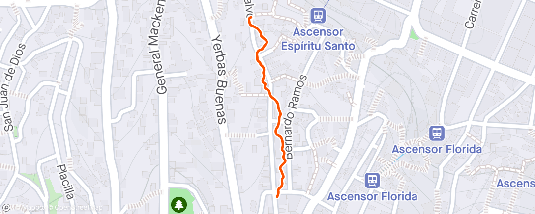 Map of the activity, Walk home from dinner