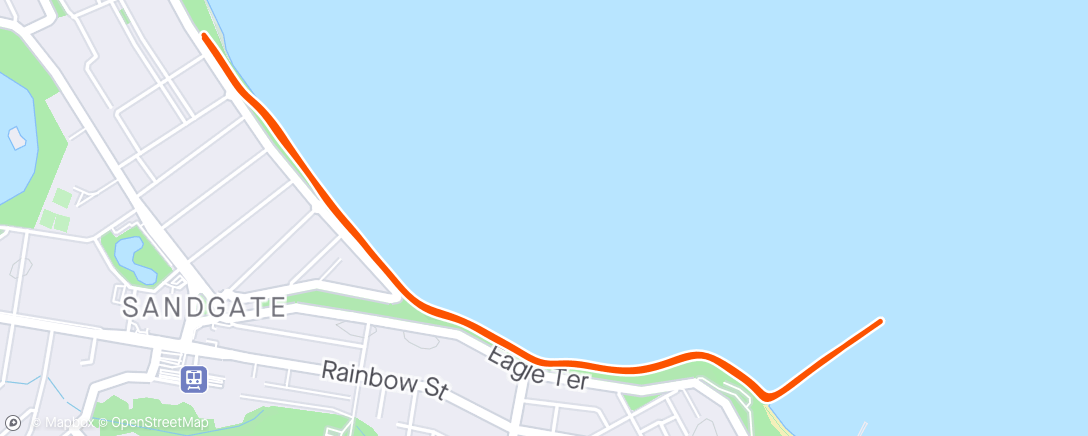 Map of the activity, Sandgate Parkrun with Edwin