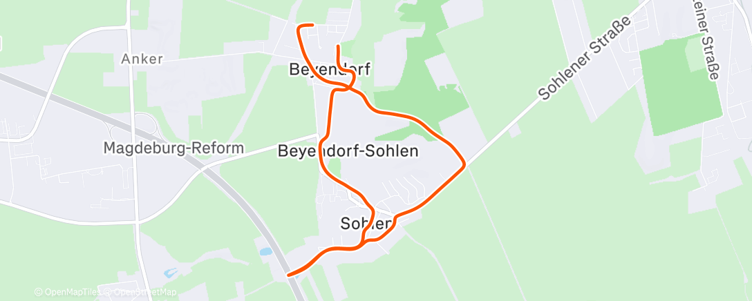 Map of the activity, Morning Run