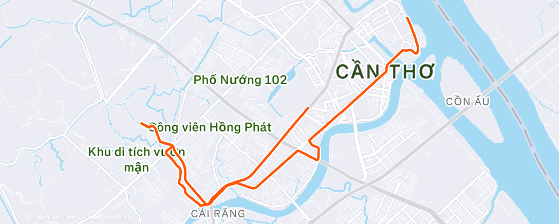 Map of the activity, Morning Run