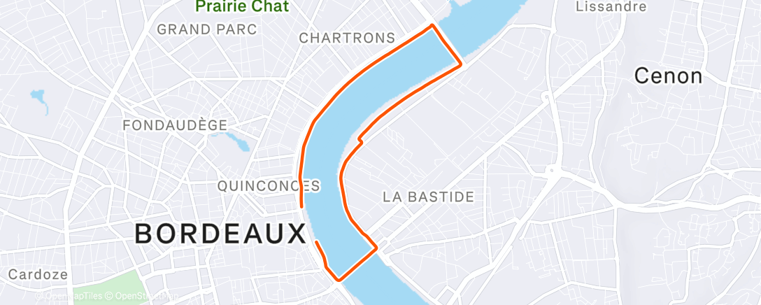 Map of the activity, Course à pied le matin