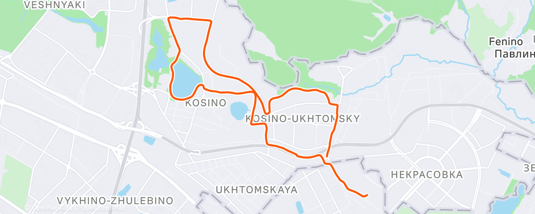 Map of the activity, Утренний забег