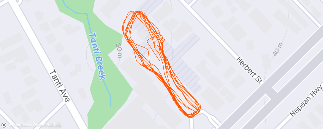 Map of the activity, Evening Run