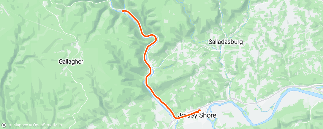 Map of the activity, Weeride to Waterville