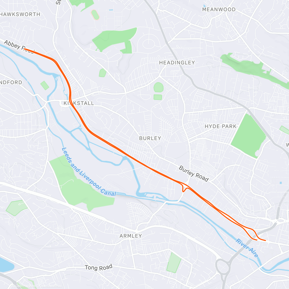 Map of the activity, Abbey Dash 2025