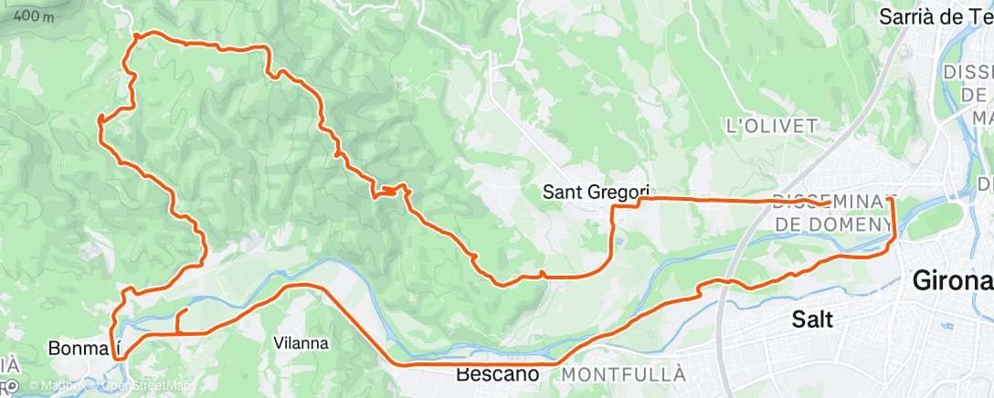 Map of the activity, Vuelta en bicicleta de montaña matutina
