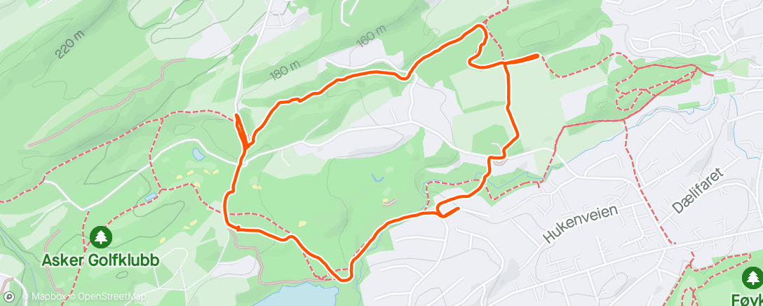 Mapa de la actividad (Sjekke ut nærmiljø-jogg)