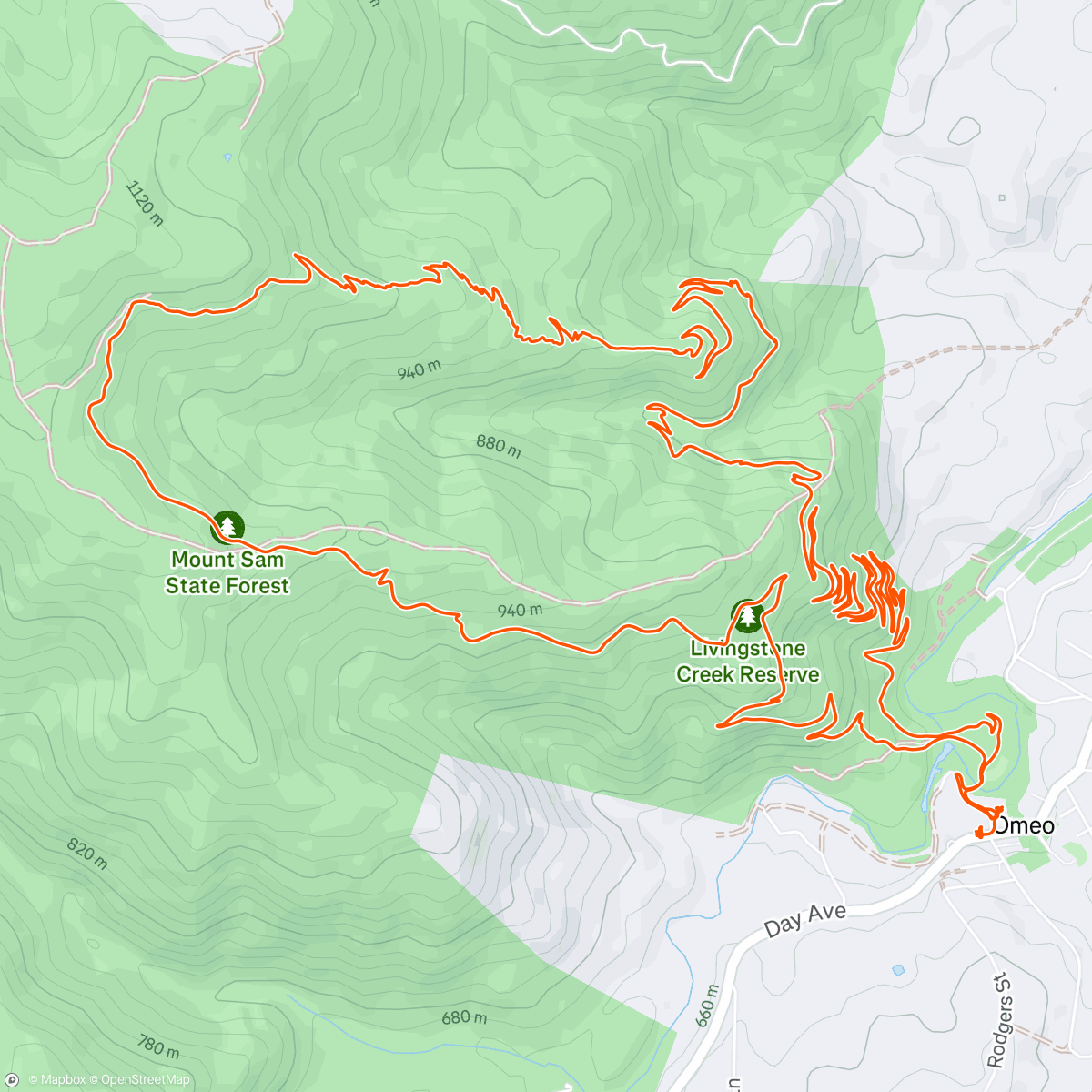 Map of the activity, Omeo 1