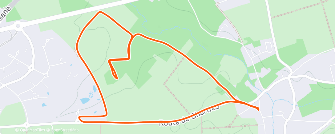 Map of the activity, Course à pied le matin