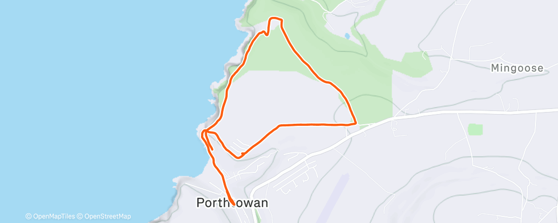 Map of the activity, Evening Run