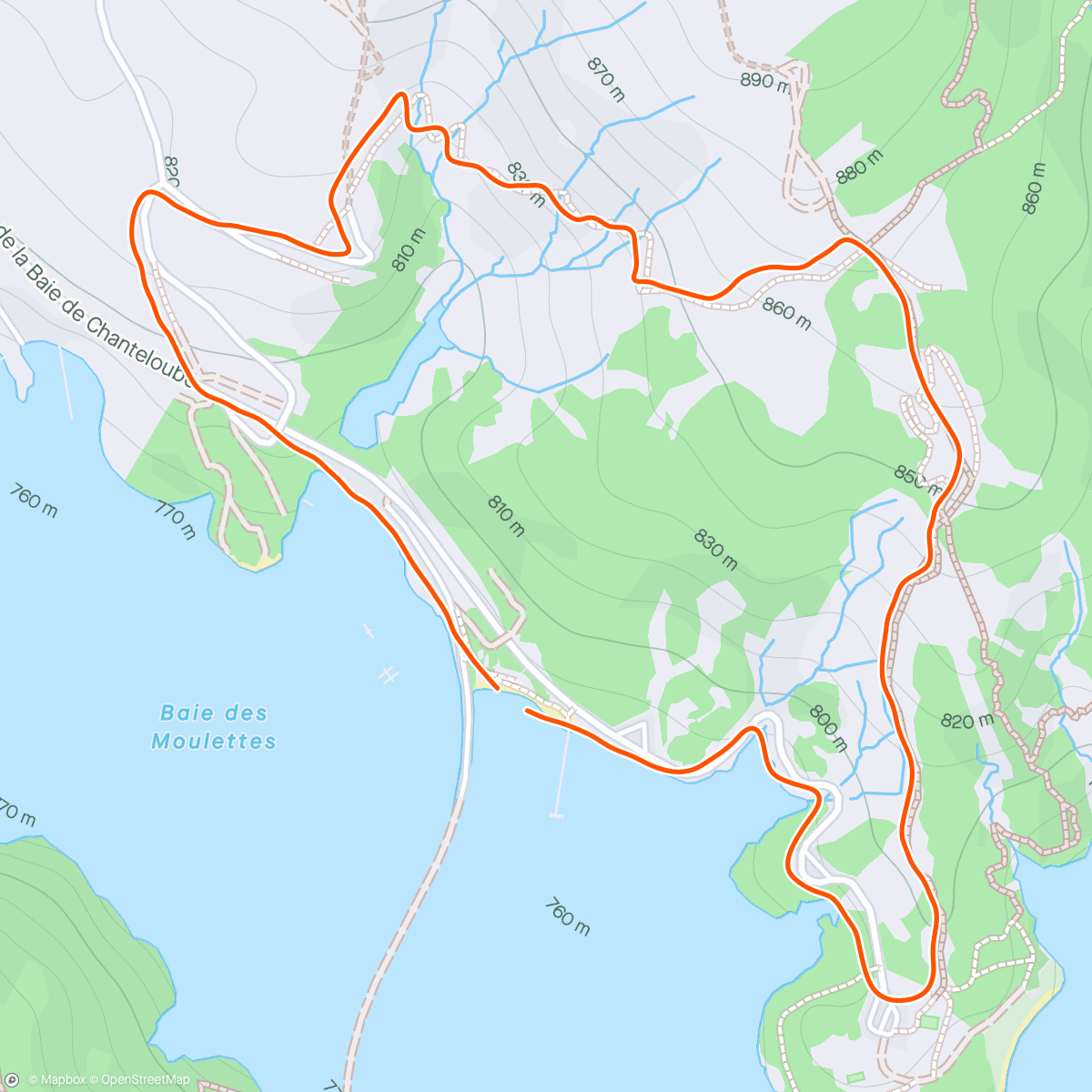 Map of the activity, Regroupement Snowshoes 🤩