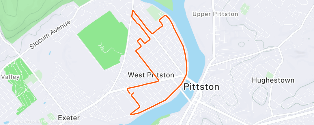 Map of the activity, Afternoon Run