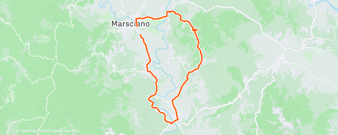 Map of the activity, Pedalata pomeridiana