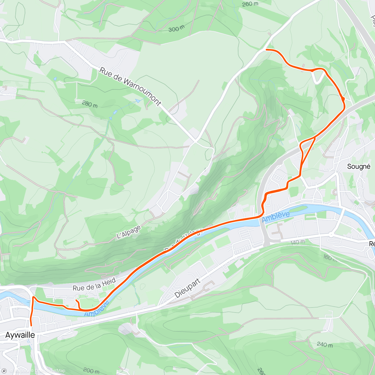 Map of the activity, Liège Bastogne Liège wander