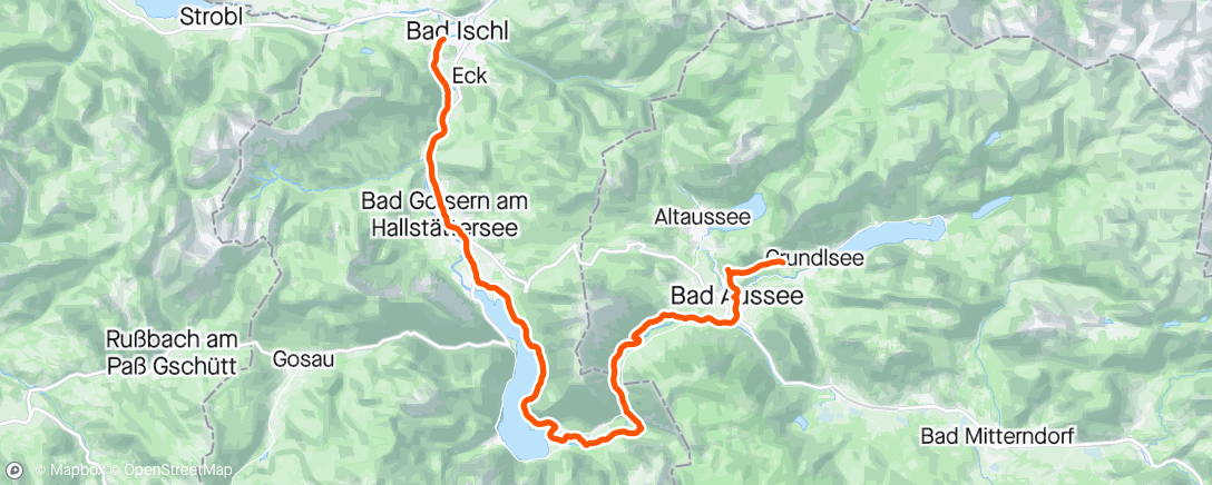 Map of the activity, Gundlsee to Bad Ischl
